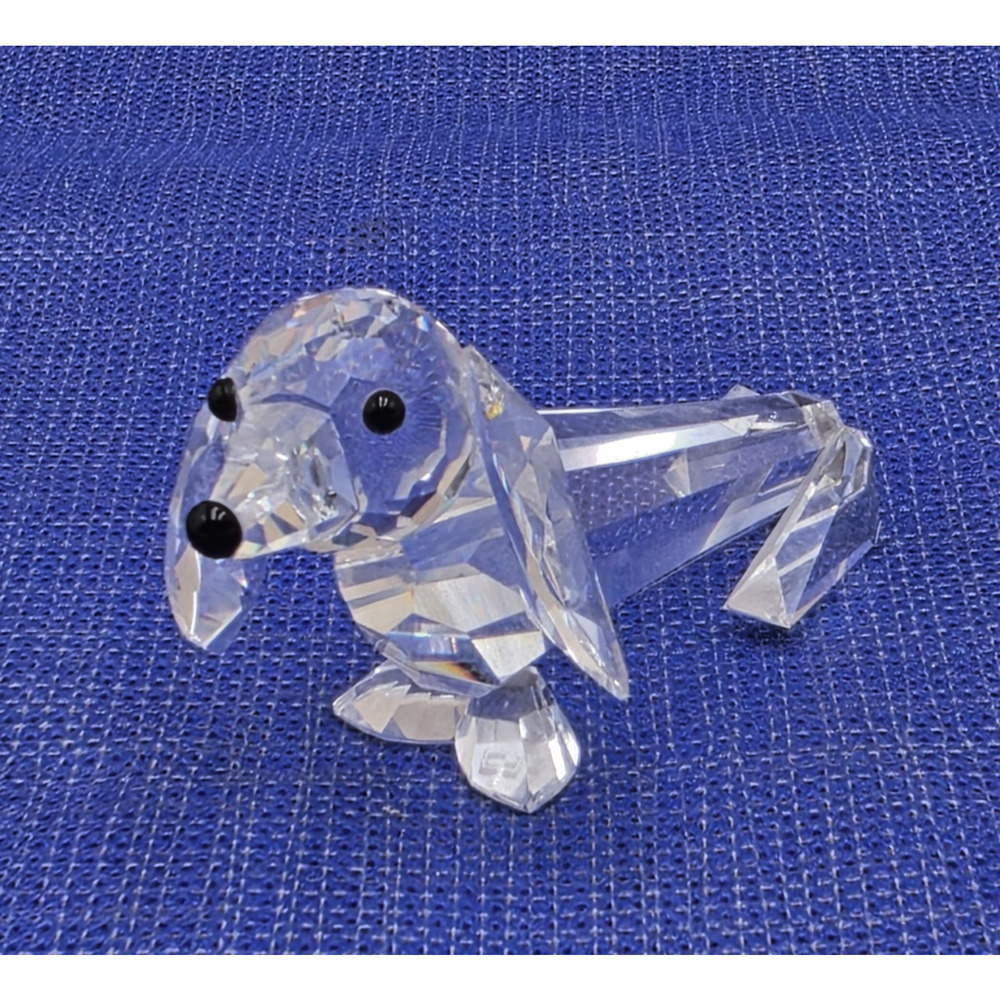 Swarovski Silver Crystal Large DACHSHUND 158410 READ MISSING TAIL 3" Retired